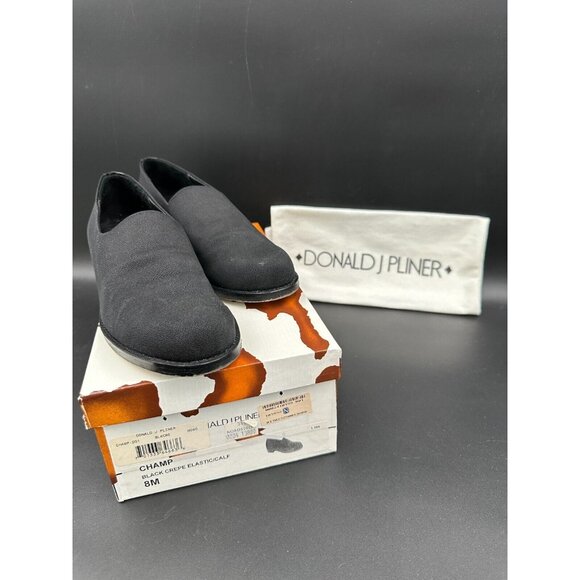 DONALD PLINER (MADE IN ITALY) Black Slip on Casual Driver Loafers Size 8 - Picture 8 of 9